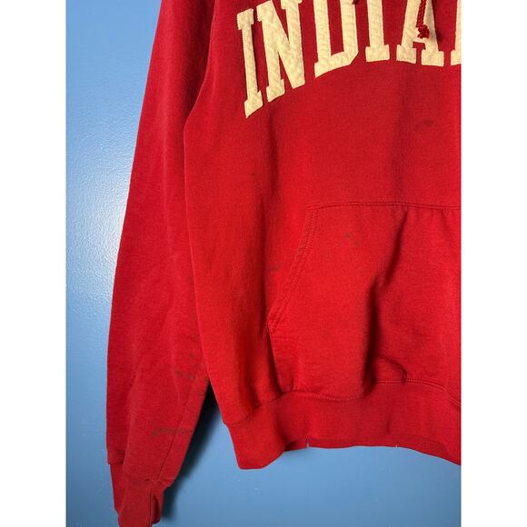 IU INDIANA Embroidered Red Pullover Hoodie Sweatshirt Men's Size Large - Picture 3 of 5
